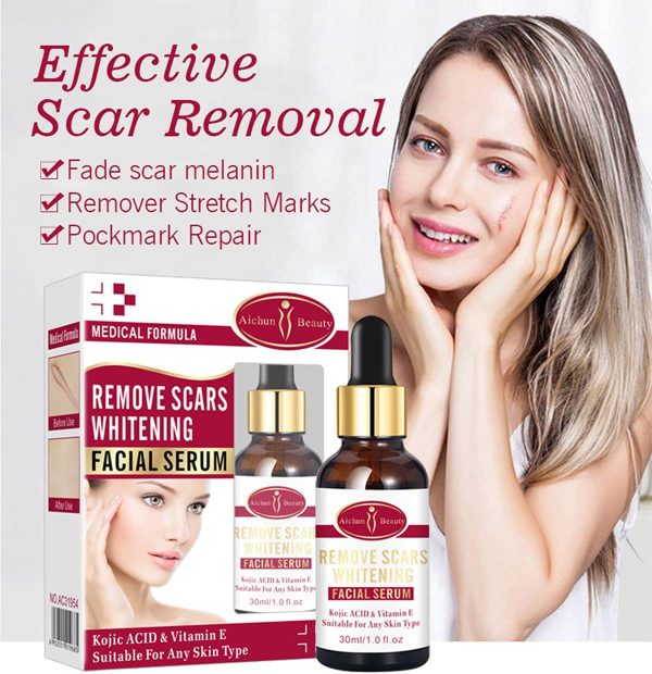 Aichun Beauty Scar Removal Serum with Kojic Acid and Vitamin E for Scars, Pimples, Stretch Marks 30ml